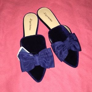 Navy blue mules